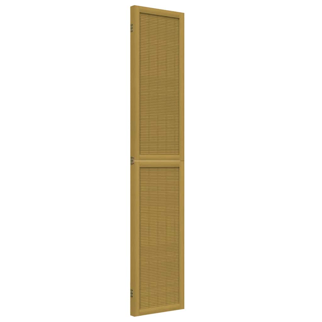 3 Piece Room Divider In Brown Solid Paulownia Wood