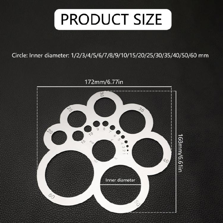 Anti Slip Leather Craft Angle Ruler Stainless Steel Leather Measuring Tool with Double Scale Markings For Leatherworking