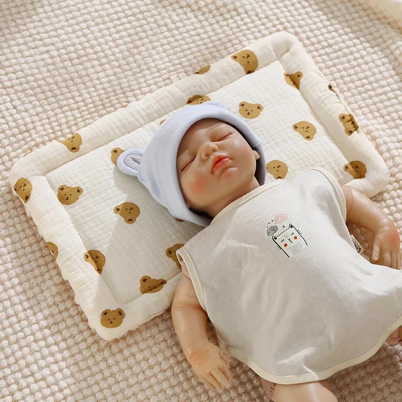 Baby Pillow 0-12 Months Baby Bean Velvet Pillow Cushion Four Seasons General Cotton Gauze Breathable Infant Pillow