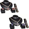 Women Fashion Rhinestone Pendant Necklace Ring Bracelet Earrings Jewelry Set