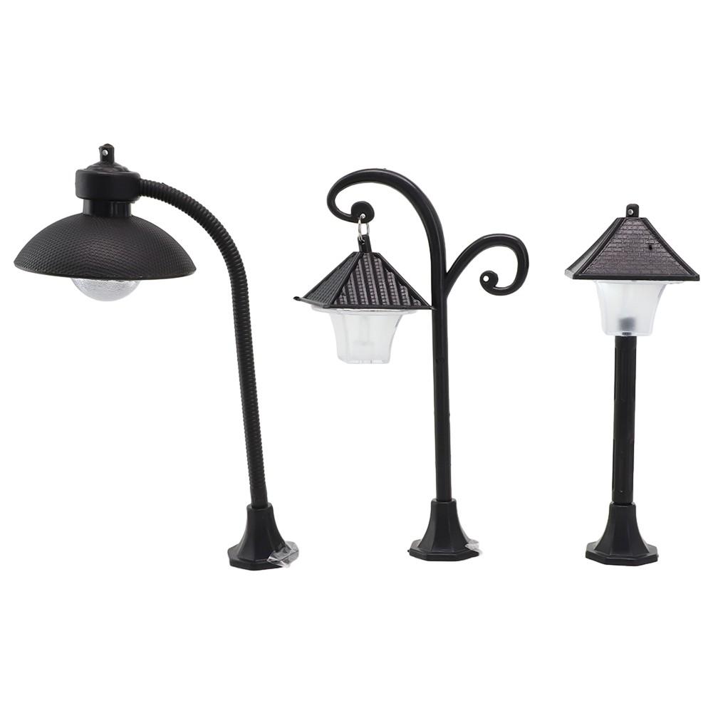 Model Street Lights Ornament PVC Solar Lamp Train Miniature