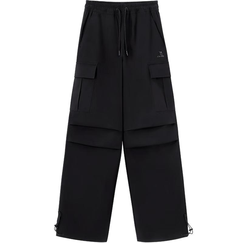CAMEL Women's Water-Repellent Straight-Leg Cargo Parachute Pants