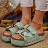 Women Summer Slippers Roman Style Open Toe Sandals Vacation Bohemian Shoes for Womens Thick Soled Platform Flat Slides Zapatos