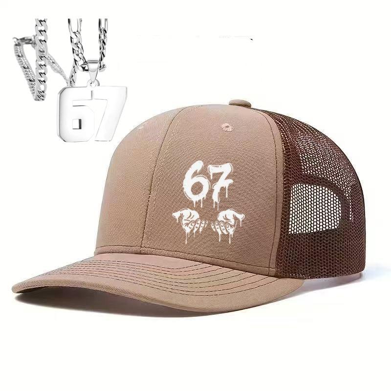 1PC Hip Hop 67 Drip Trucker Hat, Neon Green Contrast, Graffiti Aesthetic Cap for Skateboarding
