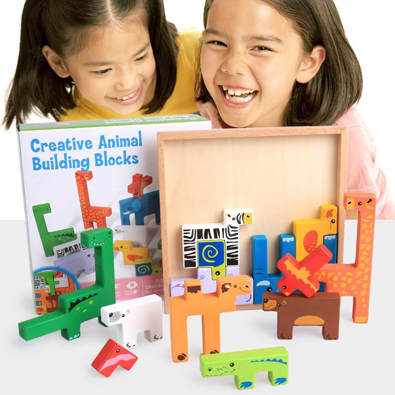 Wooden Animal Puzzle Toys For Kids Learning Early Education Creative Play Gift