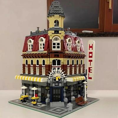 Cafe Corner Street View Modular Building Blocks Bricks Toys Kid Birthday Christmas Gifts