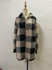 Women's Autumn/Winter Hooded Plaid Plush Cardigan Jacket