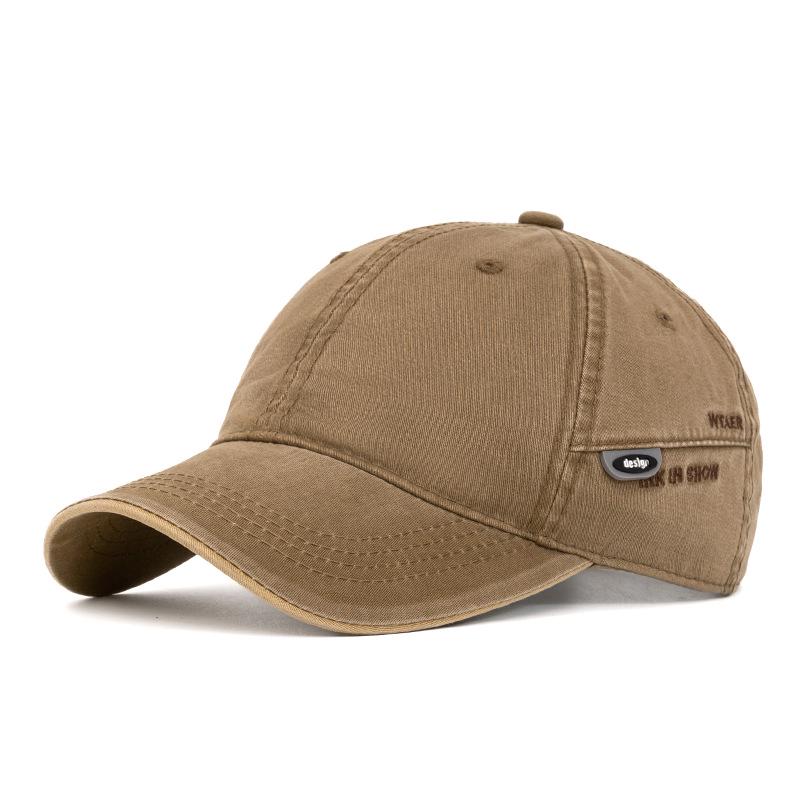 Erkek Pamuklu Düz Renk Kavisli Siperli Beyzbol Şapkası - İlkbahar ve Yaz İçin Dış Mekan/Güneş Şapkası