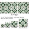 10Pcs Vintage Green Tile Stickers Glossy Self-Adhesive Sunflower Pattern Wall Floor Decals Kitchen Backsplash Home DIY Decoration