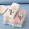 Japanese Women Girl Cute Coral Fleece Slipper Socks 3D Plush Flower Thicken Warm Thermal Fuzzy Floor Sleeping Socks