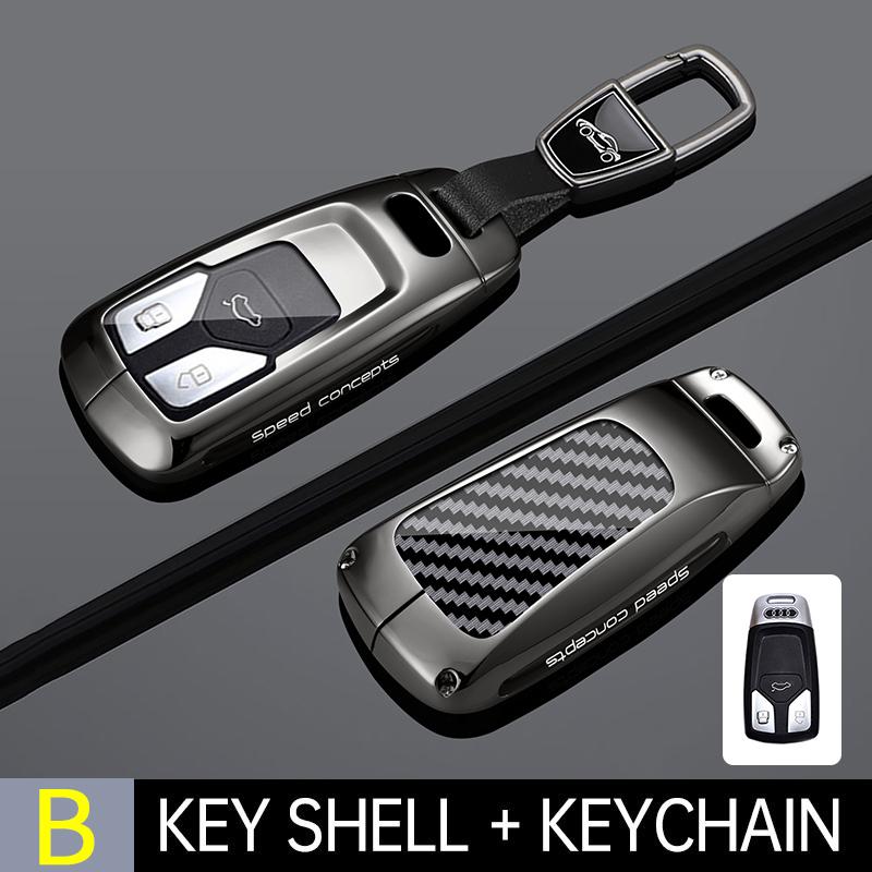Zinc alloy Car Key Case Cover For A4 B9 A5 A6 8S 8W Q5 Q7 4M S4 S5 S7 TT TTS TFSI RS Protector Shell Fob Accessories