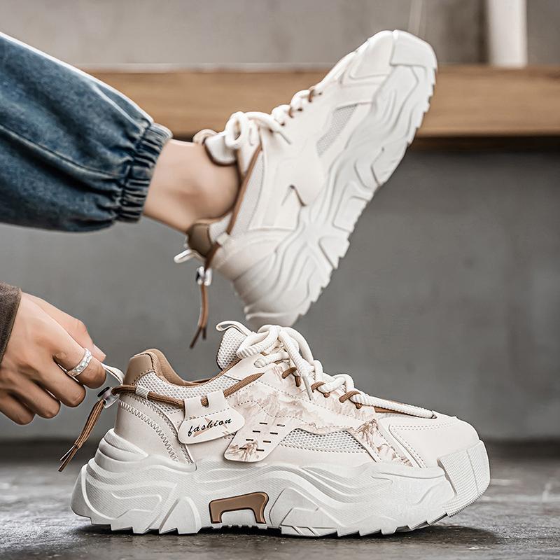 New Fashion Men 's Four Seasons Comfortable Thick Sole Shoes Students BoysTrending Soft Sole Breathable Casual Running Sneakers