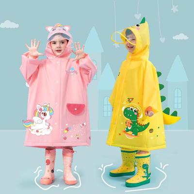 Kinder Cartoon-Regenmantel für Kleinkinder & Schüler - Wasserdichte Regenponcho mit Sitzbezug