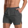 Heren Sportshorts met Trekkoord Tailleband Lichtgewicht Sneldrogende Stof Mesh Zijsplits Zoom Ritszakken voor Training Hardlopen Sportschool Workout