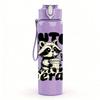 1PC Cute But Feral Bear Quote Print 750ml Color Plastic Sports Water Bottle Leakproof Flip Straw Lid Suitable for Sports Office Home Use