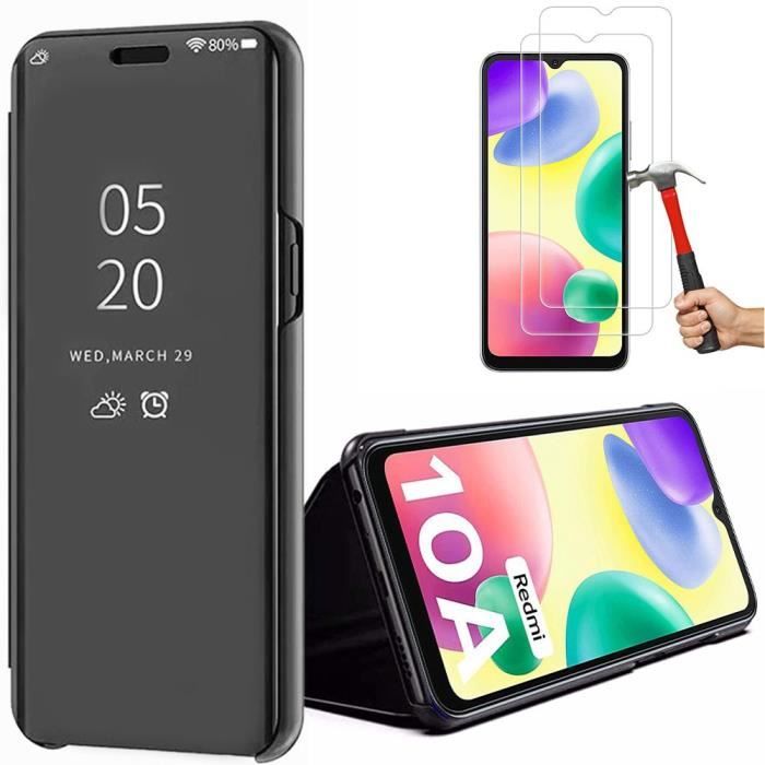 Husă Integrală - E.F.CONNECTION - Pentru Xiaomi Redmi 10A - Efect Oglindă - 2 Folii de Sticlă Securizată - Suport Rabat Integrat