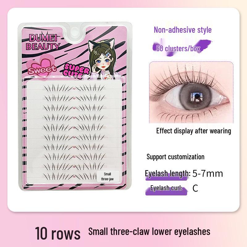 10-Row Autumn Leaf & Sunflower Faux Eyelashes - Flat, Glue-Free