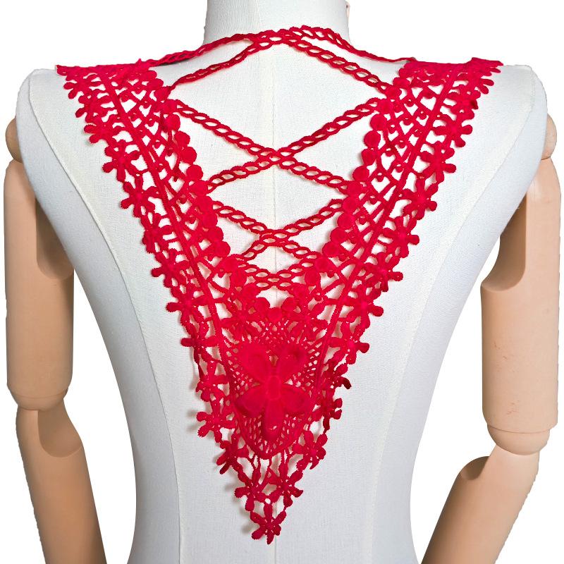 Milk silk embroidered corsage, lace embroidered back collar, hollow false collar DIY lace accessories