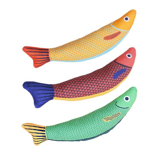 2 Pcs Catnip Fish Cat Toy for Indoor Cats Interactive Kitten Chew Kicker Toy with Crinkle Sound Simulation Fish Shape Stuffed Cat Toy for Bored Relief