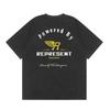 Mens Oversized Vintage Washed Cotton T-Shirt With Cartoon Animal Print Streetwear Loose Fit Short Sleeve Tee
