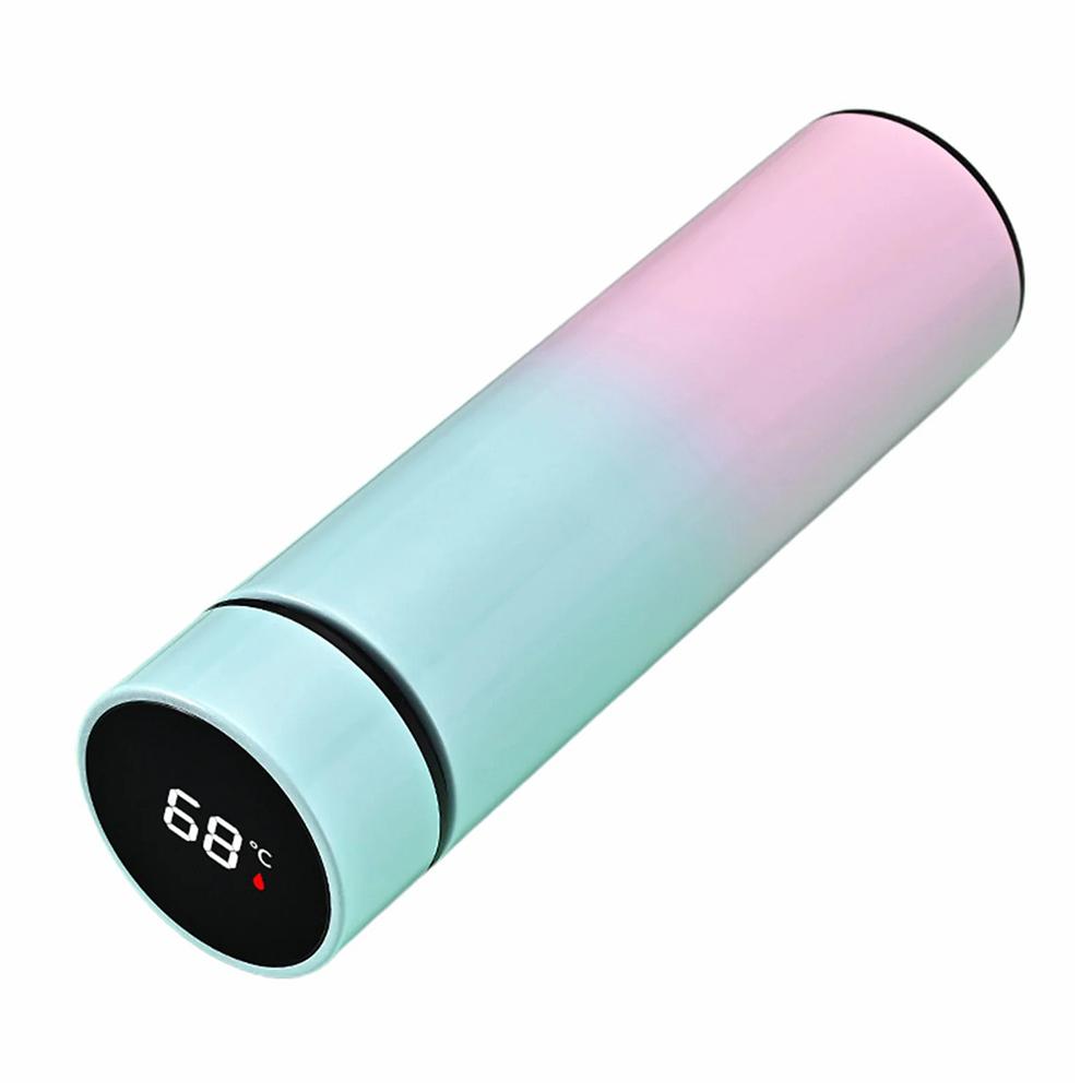 500ML Gradient Color Insulated Bottle with Smart Temperature Display 304 Stainless Steel Double Wall Vacuum Cup