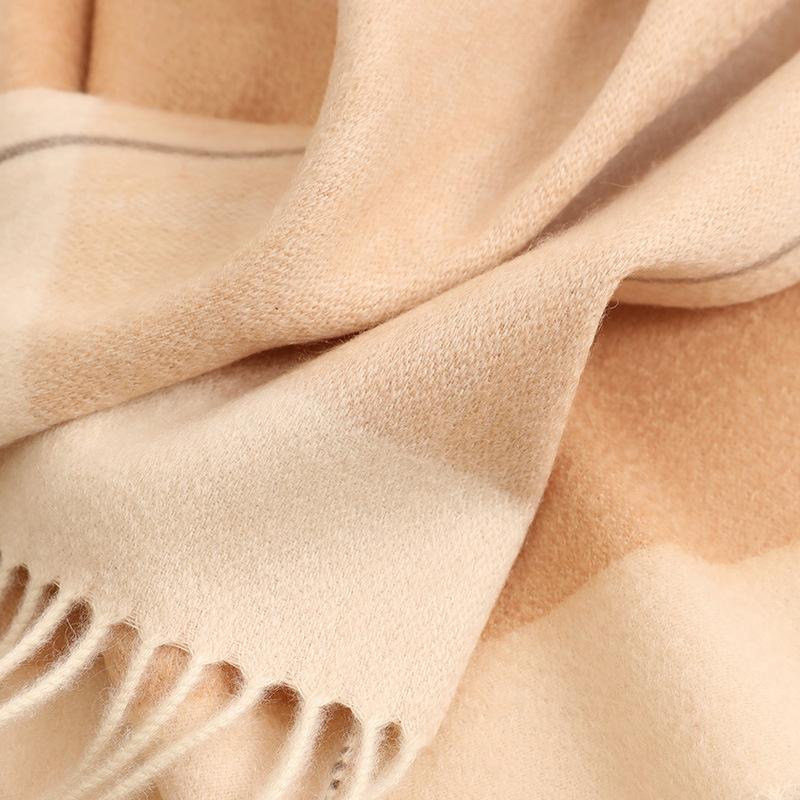 

Autumn and winter new double-sided cashmere scarf men s and women s solid color fashion warm small scarf 180