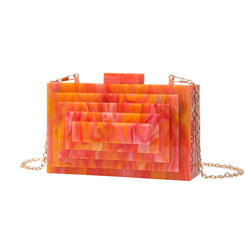 2025 New Acrylic Dinner Bag Fashionable Atmosphere Clutch Bag Chain Shoulder Messenger Bag Party Banquet Evening Wear