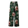 Ladies' Loose And Casual Christmas Printed Wide Leg Pants With Elastic Waistband Drawstring And Pocket Pants