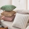 2 Faux Fur Plush Decorative Throw Pillow Covers, Luxury Soft Fluffy Square Pattern Decorative Pillow Covers for Sofa, Couch, Living Room