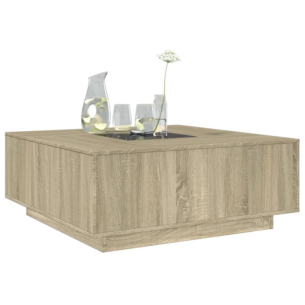 Infinity LED Coffee Table in Sonoma Oak 100 x 100 x 40 cm