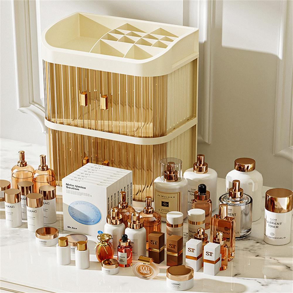 Large Capacity Cosmetic Storage Box Dressing Table Skin Care Products Storage Rack Makeup Container Desktop Cosmetic Storage Box