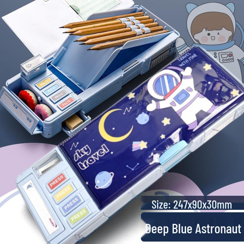 Cute Pencil Case for Girls, Kindergarten & Elementary Students: Multifunctional Stationery Box with Sharpener, Ruler & Scissors.