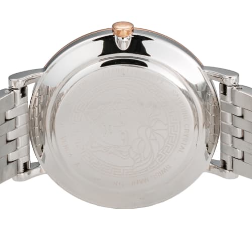 VERSACE Men's V-ETERNAL Watch (VENCA0424) with Quartz Movement, Water Resistant, Sapphire Crystal, Green Dial, and Stainless Steel