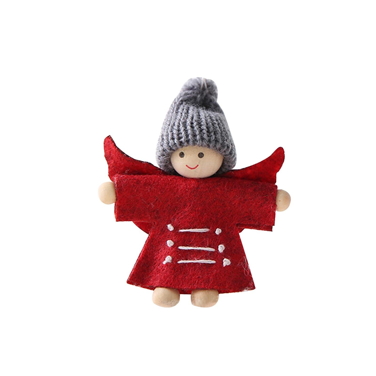 Рождественская елка Кулон Домашнее Рождественское украшение Симпатичная деревянная шерстяная кукла