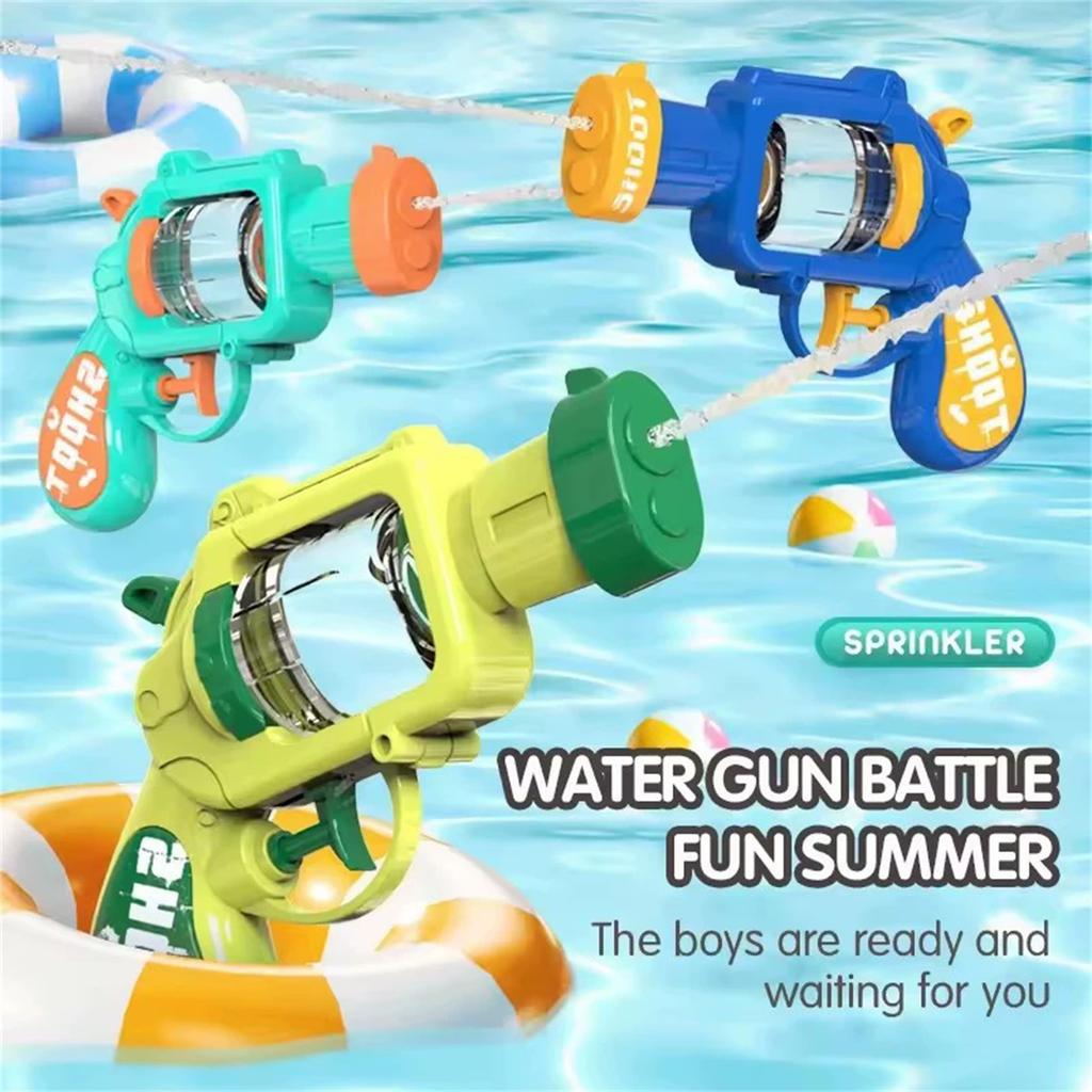 Children's Water Gun Toy Pressurized Revolver Style Outdoor Summer Water Spray Toy for Kids Parent Child Interaction Water Play
