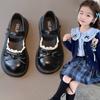 Girls' Lace Trim Bow Leather Mary Jane Shoes - Soft Sole Stylish Princess Shoes for Spring/Autumn 2025