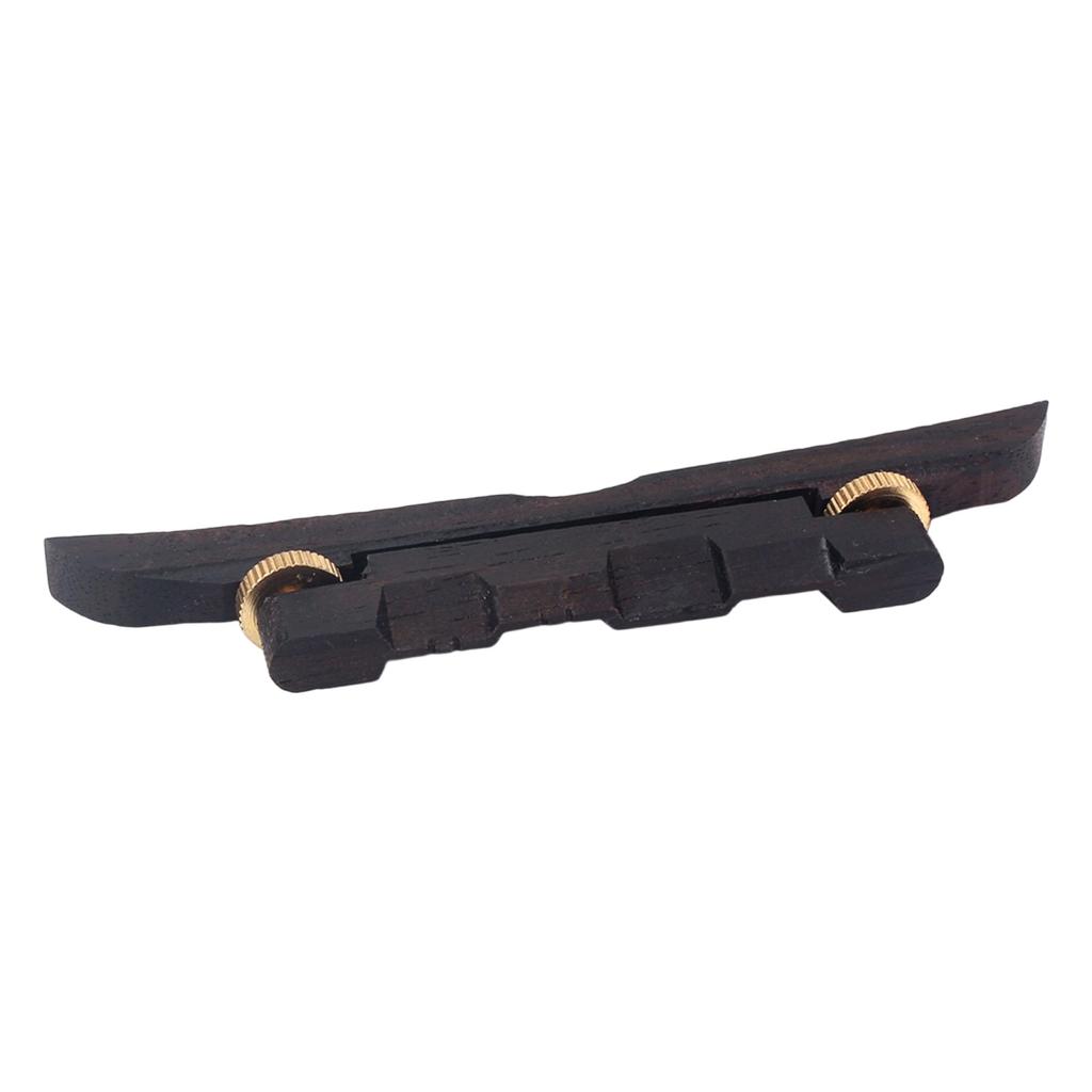 Mandolin Bridge Archtop Style Ebony Wood with Metal Hardware Height Adjustable Ebony Bridge for Mandolin Guitar Bass