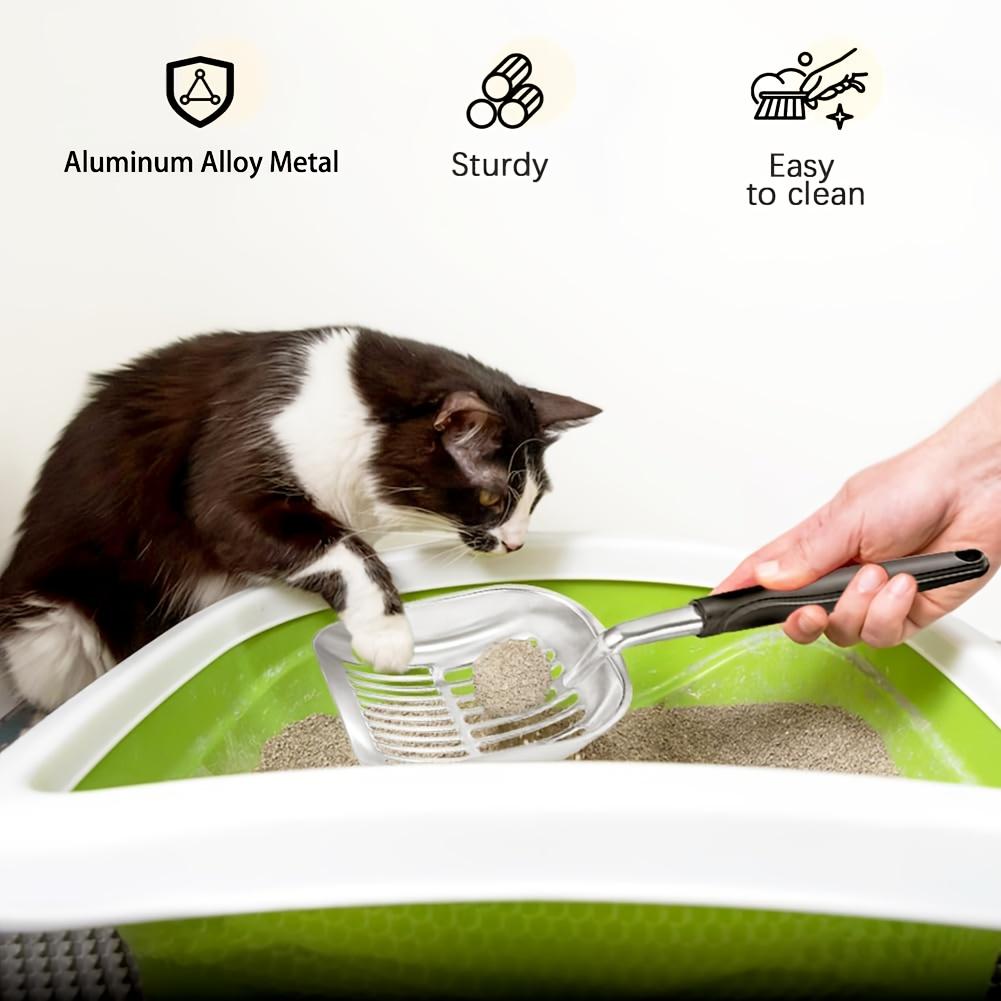 Cat Litter Shovel, Long-handled Cat Shovel, Aluminum Alloy Screen Metal Shovel,feces Screen,net Shovel,metal Cat Litter Shovel,cat Litter Basin Shovel