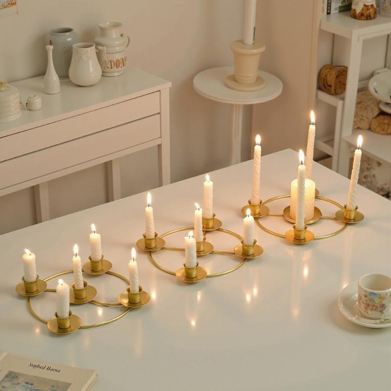 Decorative Candle Stands Iron Taper Candle Holders Candelabra Retro Candlestick Holders for Wedding,Table Centerpieces