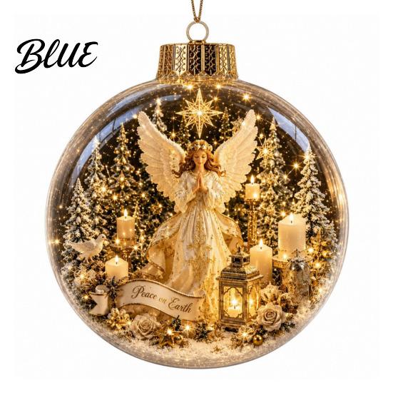 Miniature Christmas Scenes Ball Acrylic Holiday Scene Ornament Mini Glowing Story Light Up Keepsakes Hanging
