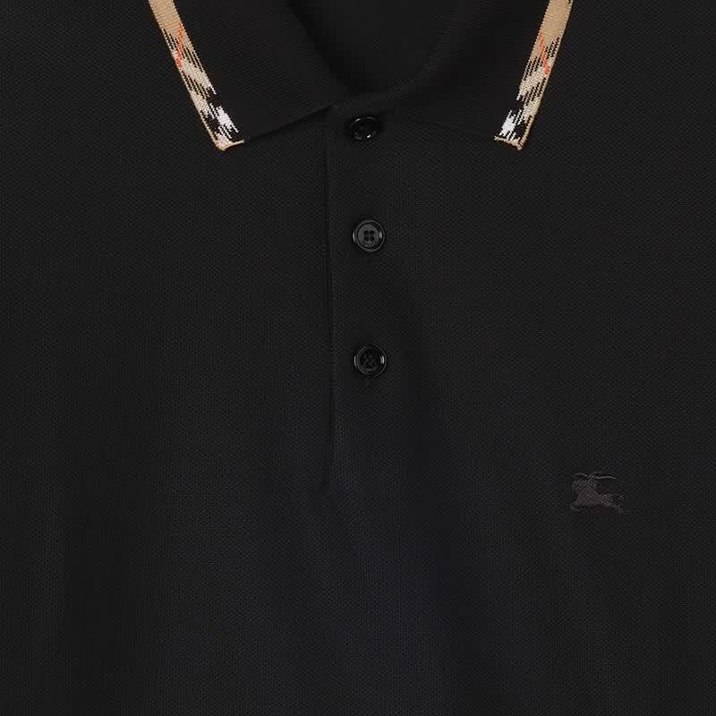 Burberry Men's Check Trim Cotton Polo Shirt
