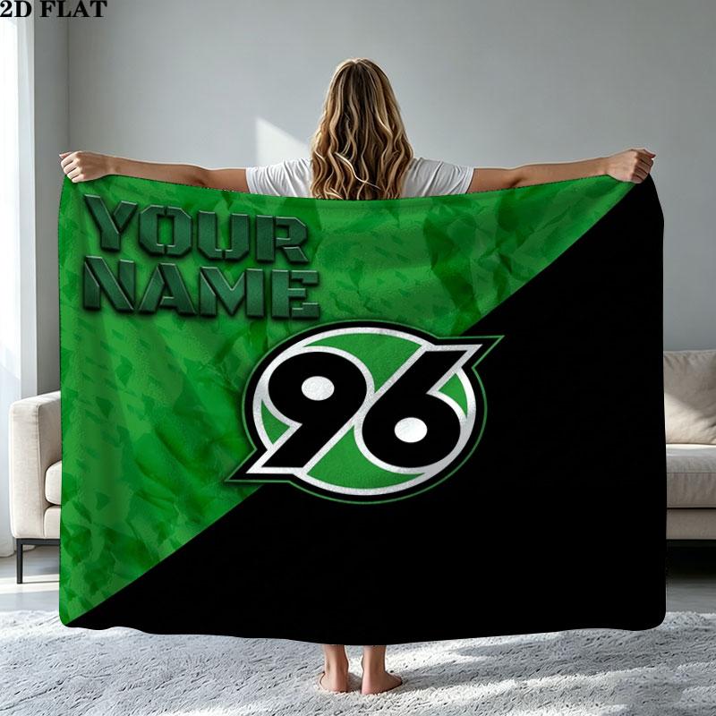 1PC Hannover 96 Custom Name Patterned Flannel Blanket Suitable For All Seasons for Home Decor Warmth and Comfort Gifts Holiday Present