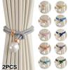2pcs Polyester Hanging Ball Tiebacks Tassel Fixings Rope Curtain Fasteners  For Home, Bedroom