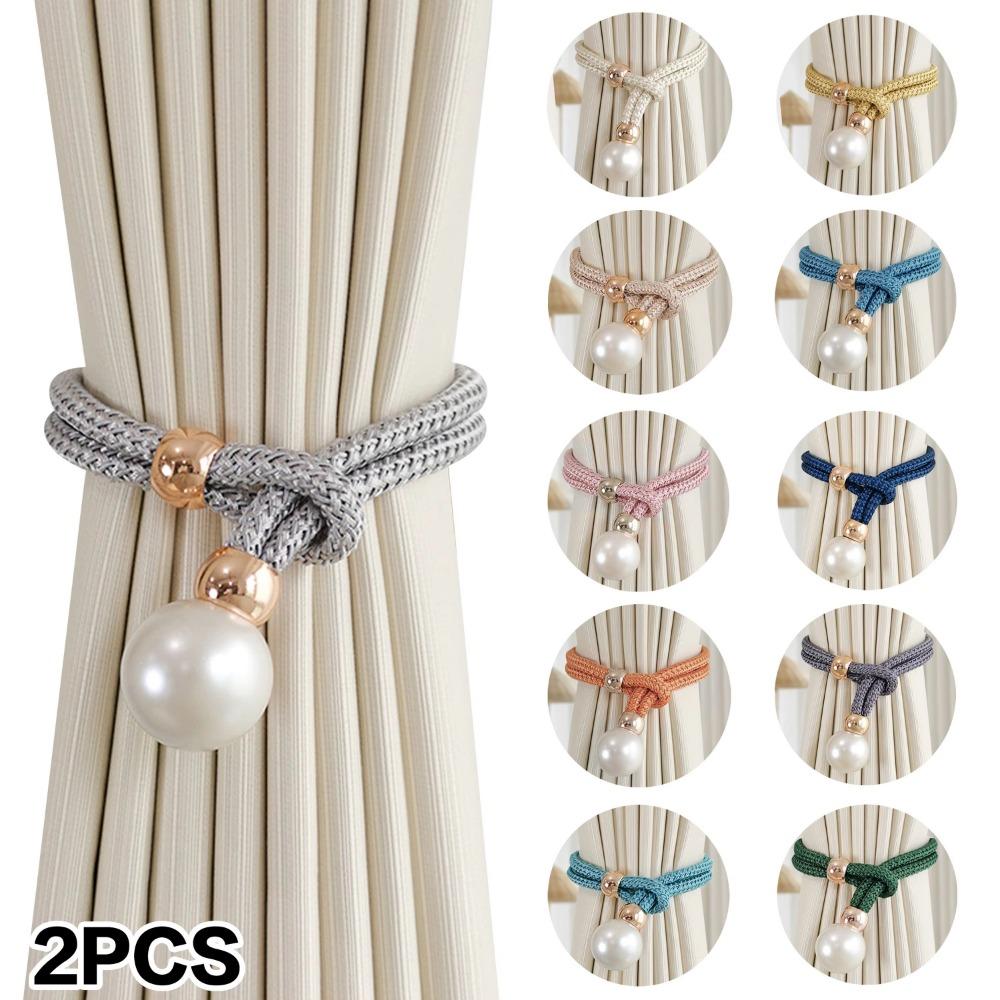 2pcs Polyester Hanging Ball Tiebacks Tassel Fixings Rope Curtain Fasteners  For Home, Bedroom