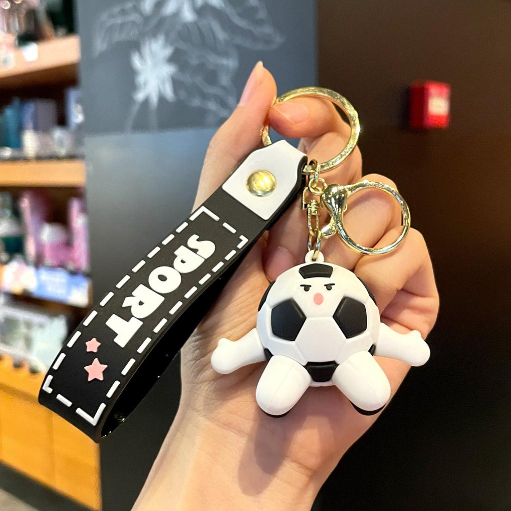 Original Badminton Figurine Keychain Fashionable Fun Cartoon Tennis Pendant Small Gift Football-related Souvenir