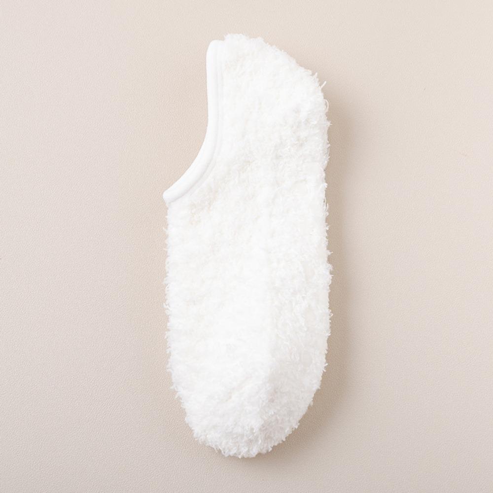 Thickened Coral Fleece Socks Non-slip Floor Socks Warm Sleep Socks  Winter белый