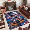 Truck Theme Crystal Velvet Rug Personalized Custom Name Text Soft Floor Mat Home Decor