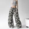 American Retro Camouflage Wide-leg Pants Women's Summer New Loose Chic Wear Casual Overalls