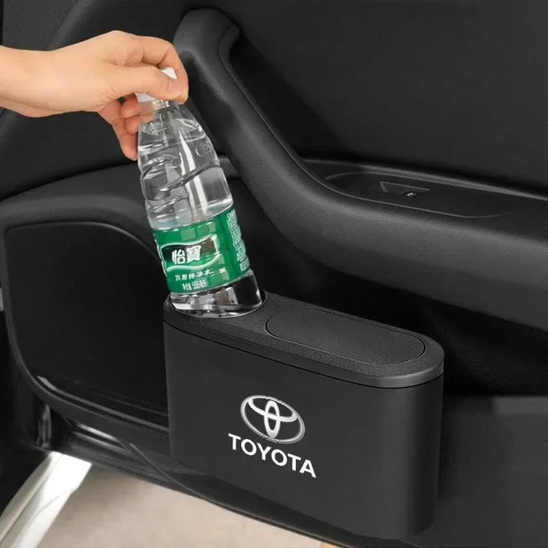 Can Auto Emblem Garbage Box Bin Storage Trash Car Accessories For Toyota Chr Corolla Yaris Rav4 E150 E120 Land Cruiser 200