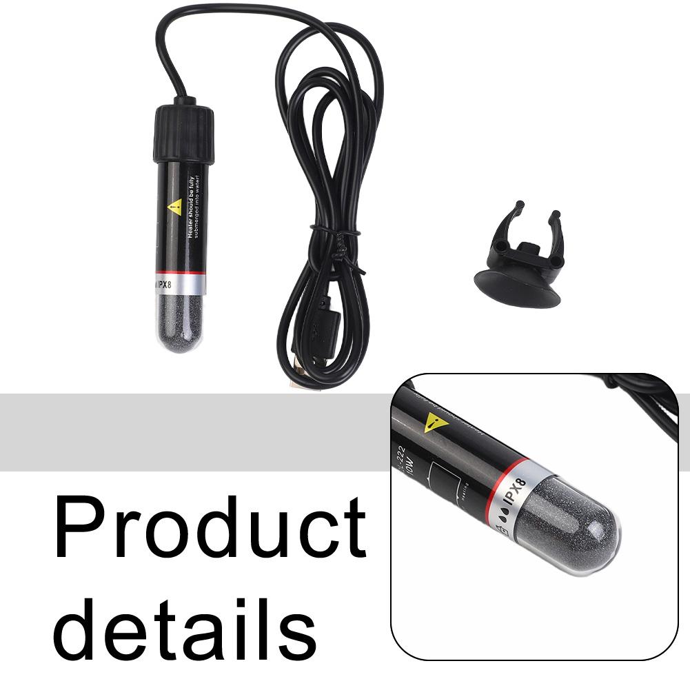 Fish tank heater rod 8 5cm automatic constant temperature 26 degrees USB power supply for small desktop aquariums